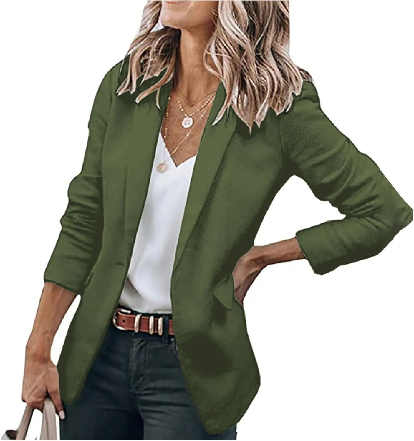 Womens Casual Blazer Jacket Single Breasted Lapel Neck Blazers Open Front Long Sleeve Cardigan