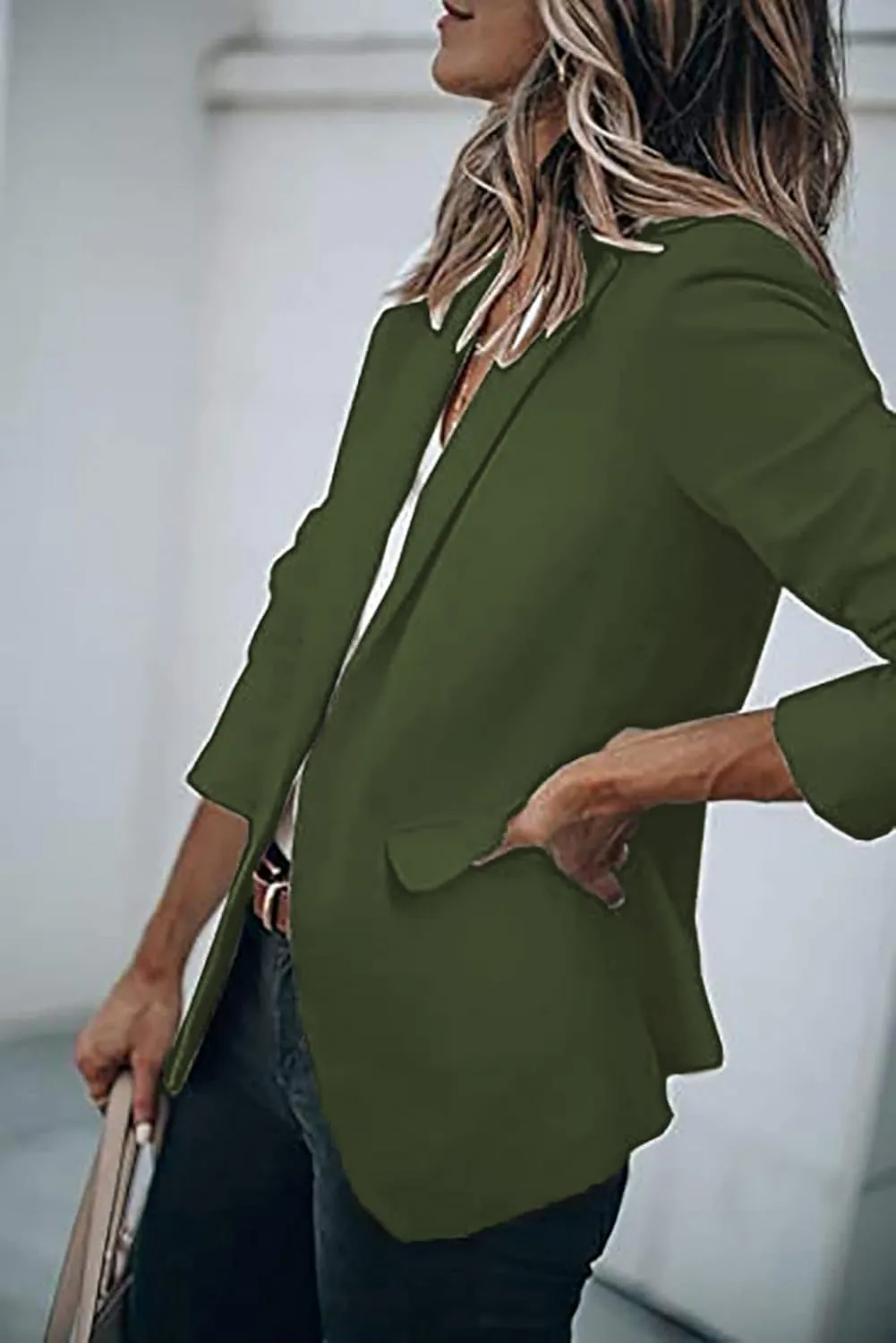 Womens Casual Blazer Jacket Single Breasted Lapel Neck Blazers Open Front Long Sleeve Cardigan