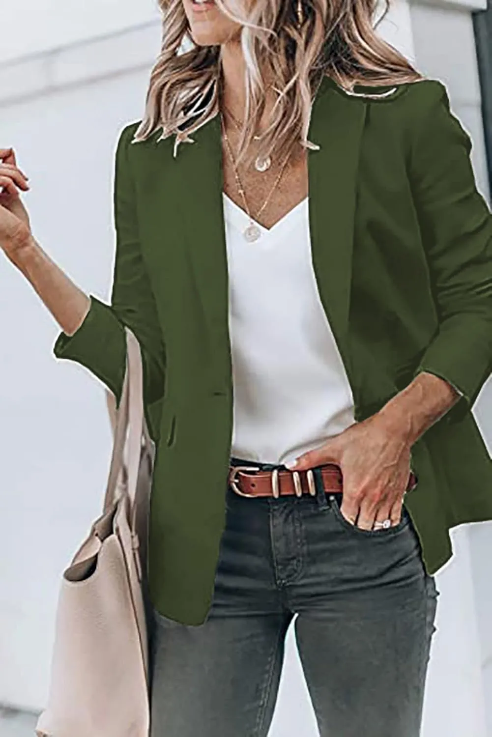 Womens Casual Blazer Jacket Single Breasted Lapel Neck Blazers Open Front Long Sleeve Cardigan