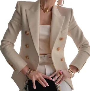 Womens Casual Blazers Open Front,Outwear Jacket Suit Work Lady Solid Elegant Office Button Blazers for Women Business