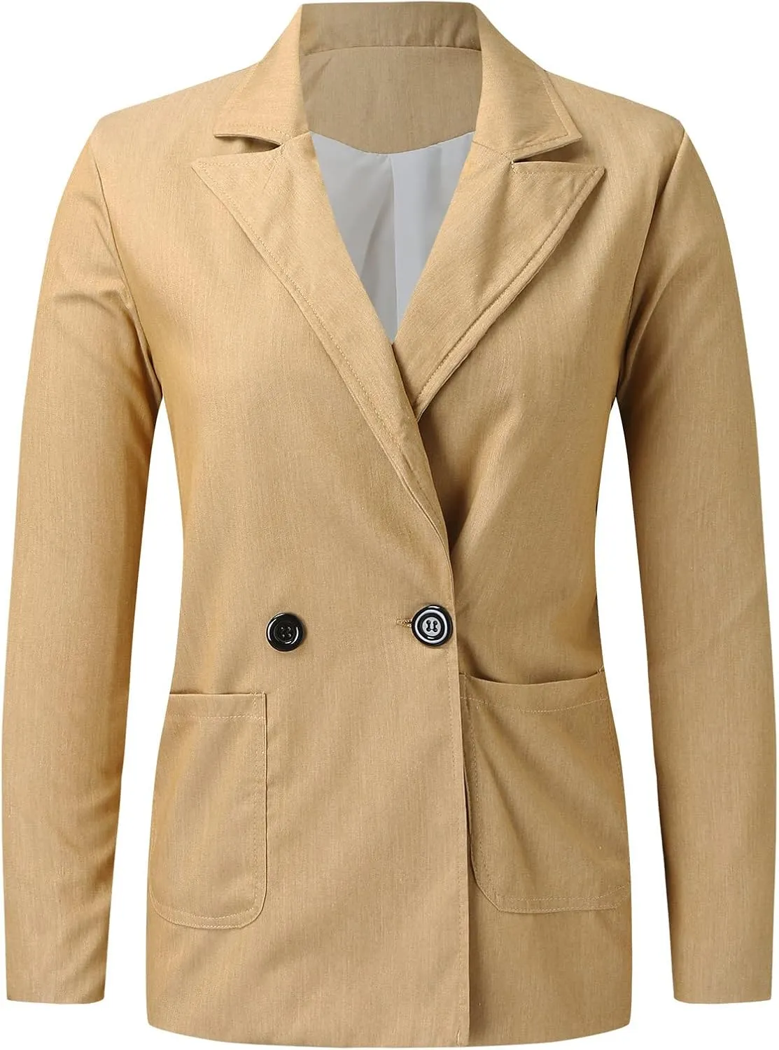 Womens Casual Blazers Open Front,Outwear Jacket Suit Work Lady Solid Elegant Office Button Blazers for Women Business