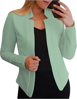 Women's Cropped Blazer Jacket Dressy Cardigan Lightweight Office Jacket Plus Size Open Front Suit Blazers Outerwear