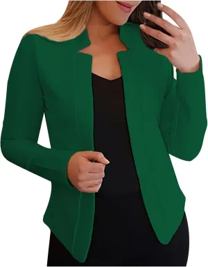Women's Cropped Blazer Jacket Dressy Cardigan Lightweight Office Jacket Plus Size Open Front Suit Blazers Outerwear