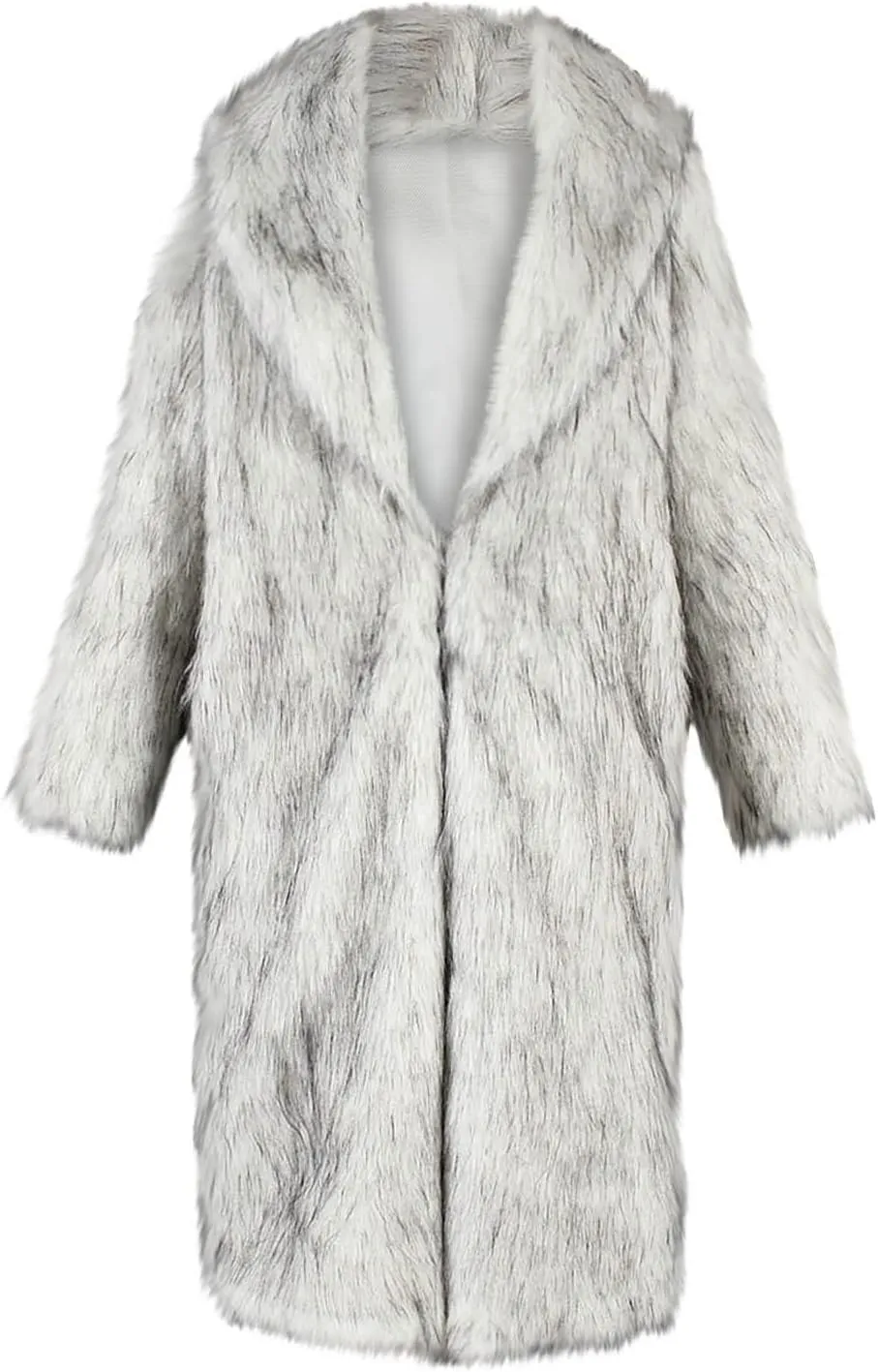 Women's Fluffy Jackets Fashion Casual Long Plush Solid Color Coat Thermal Cardigan Jacket, M-2XL