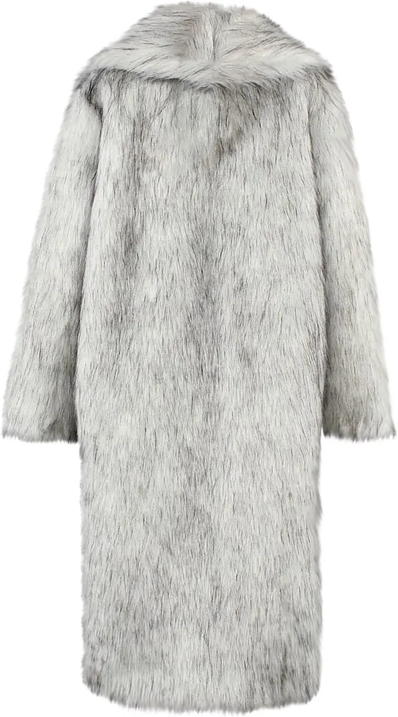 Women's Fluffy Jackets Fashion Casual Long Plush Solid Color Coat Thermal Cardigan Jacket, M-2XL