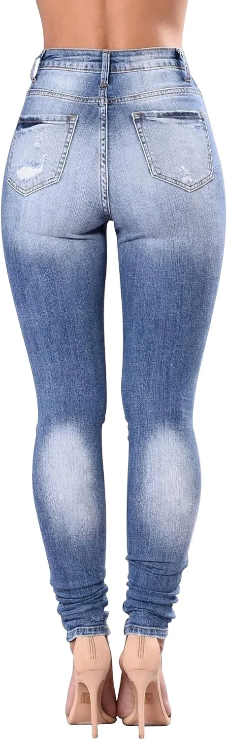 Women's High Waisted Jeans for Women Ripped Skinny Stretch Jeans Distressed Butt Lifting Denim Pants