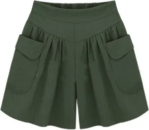 Womens High Waisted Running Shorts Quick Dry Athletic Workout Shorts with Pockets Gym Yoga Flowy Summer Tennis Shorts