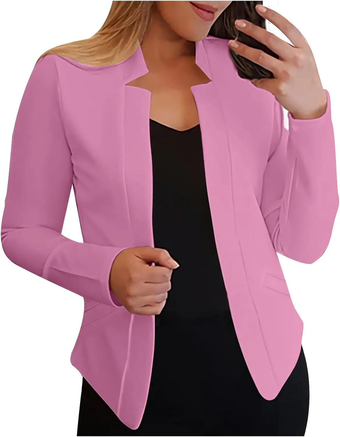 Womens Interview Clothing Fitted Cropped Blazer Solid Color Shorts Blazer Outfit Outerwear Blazer Formal Jackets