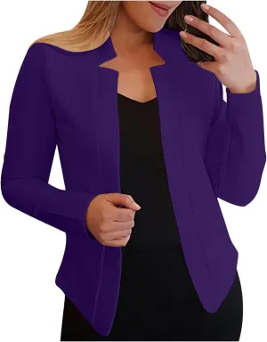Womens Interview Clothing Fitted Cropped Blazer Solid Color Shorts Blazer Outfit Outerwear Blazer Formal Jackets