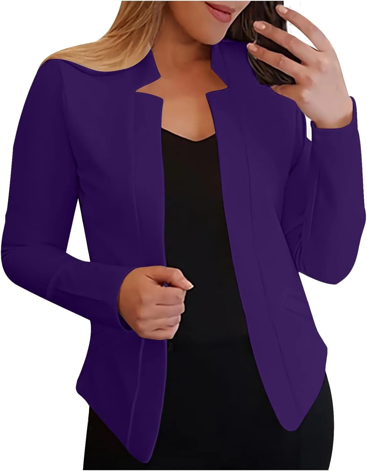 Womens Interview Clothing Fitted Cropped Blazer Solid Color Shorts Blazer Outfit Outerwear Blazer Formal Jackets