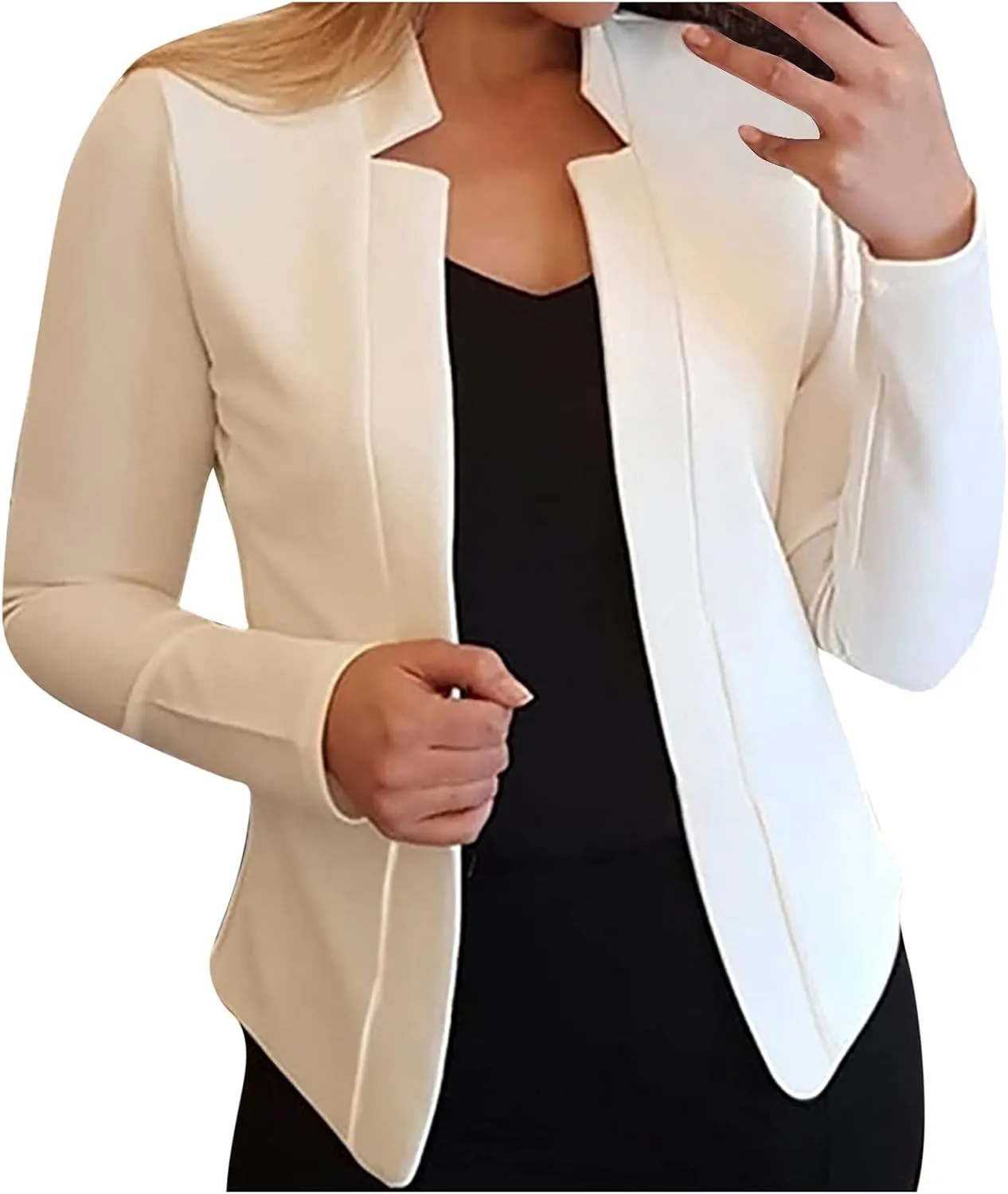 Womens Interview Clothing Fitted Cropped Blazer Solid Color Shorts Blazer Outfit Outerwear Blazer Formal Jackets