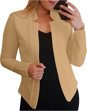 Womens Interview Clothing Fitted Cropped Blazer Solid Color Shorts Blazer Outfit Outerwear Blazer Formal Jackets