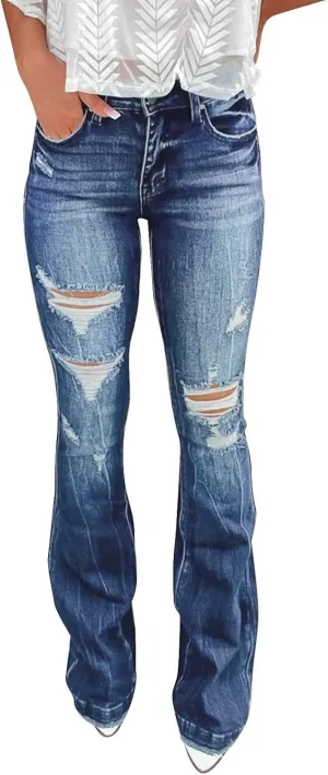 Womens Jeans Jeans Women's Juniors High Rise Denim Bell Bottom Flares Womens Jean Dress Pants