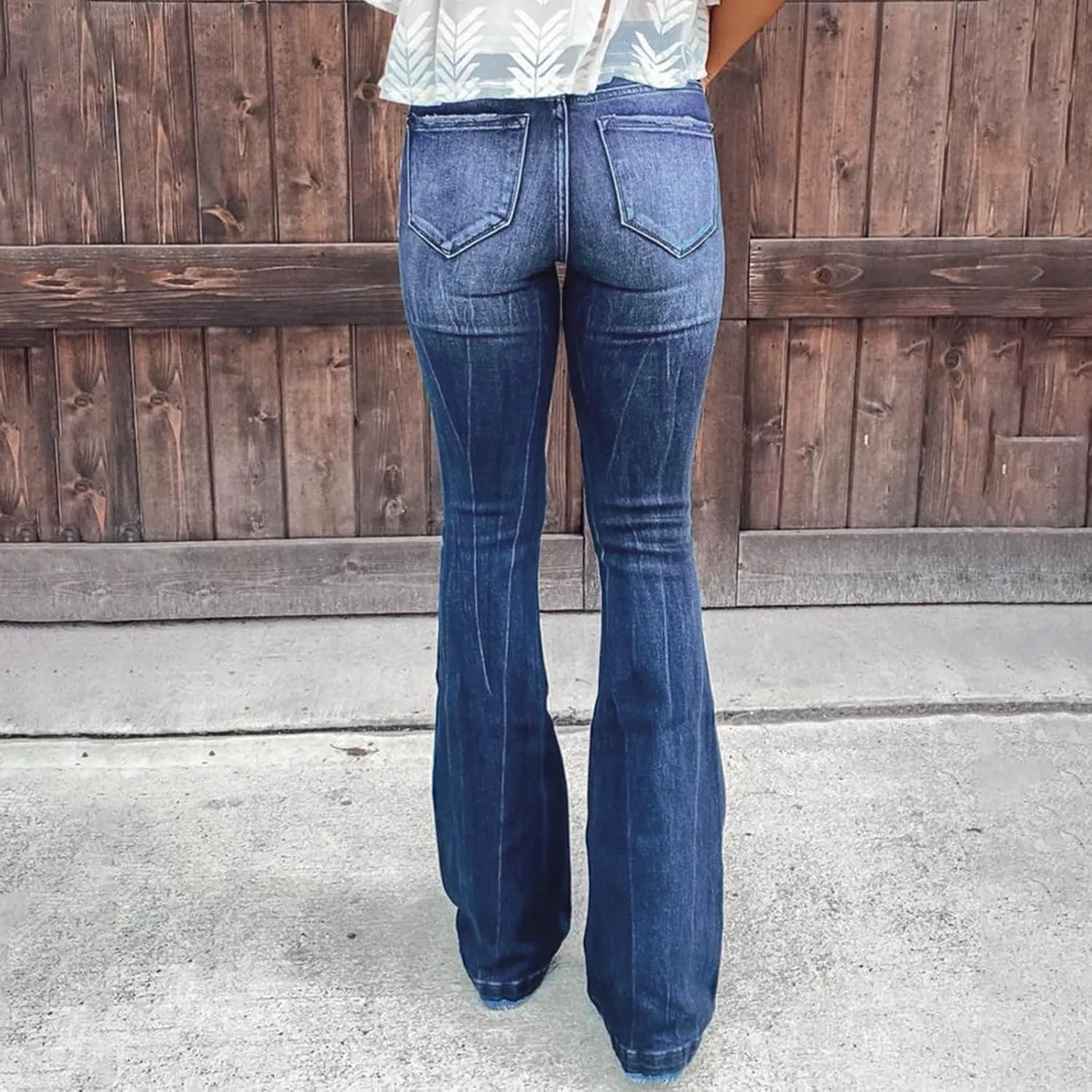 Womens Jeans Jeans Women's Juniors High Rise Denim Bell Bottom Flares Womens Jean Dress Pants