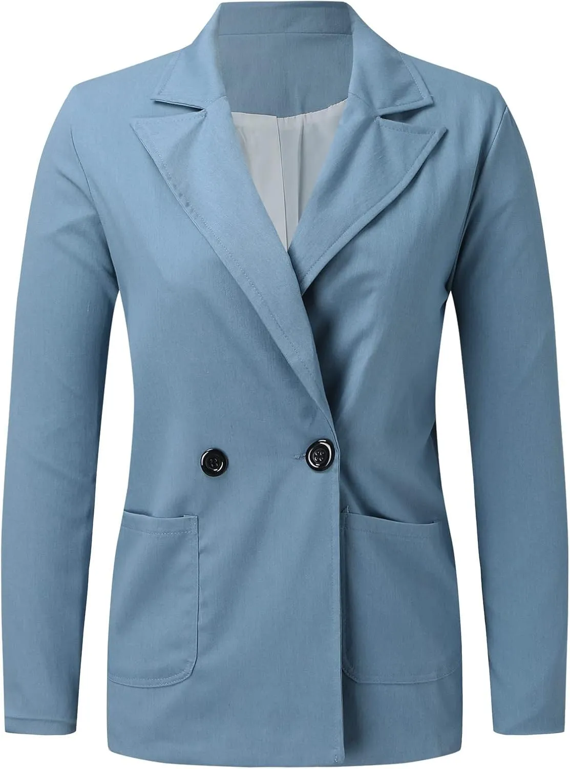 Women's Oversized Business Solid Color Blazer Long Sleeve Work Office Jacket Lapel OL Cardigans with Pockets