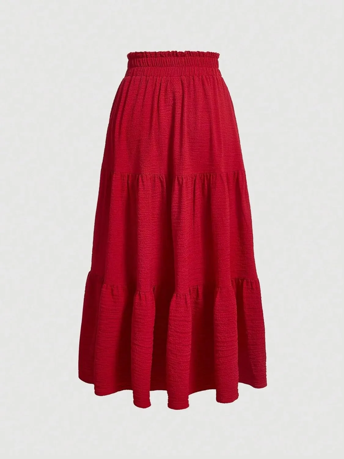 Womens Paperbag Waist Ruffle Hem Skirt Long Skirts for Women