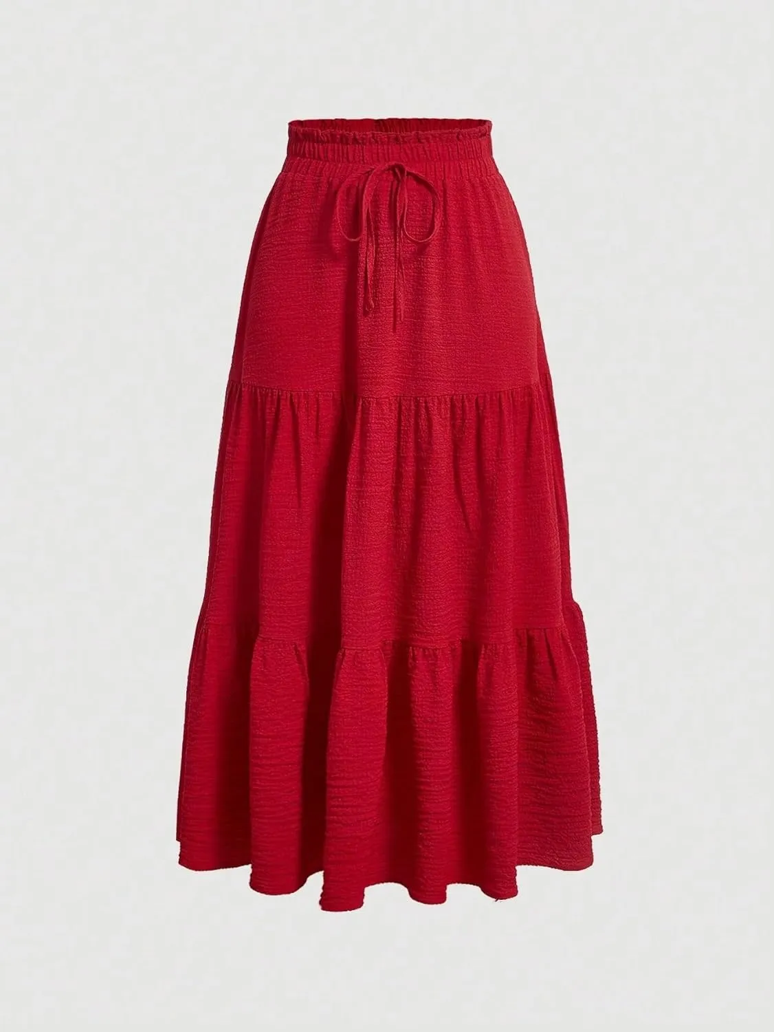 Womens Paperbag Waist Ruffle Hem Skirt Long Skirts for Women