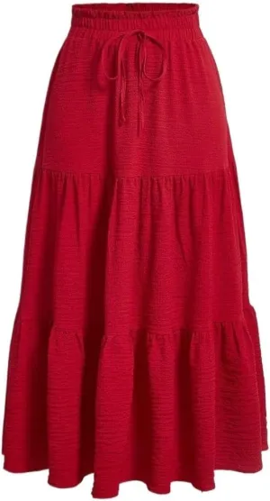 Womens Paperbag Waist Ruffle Hem Skirt Long Skirts for Women