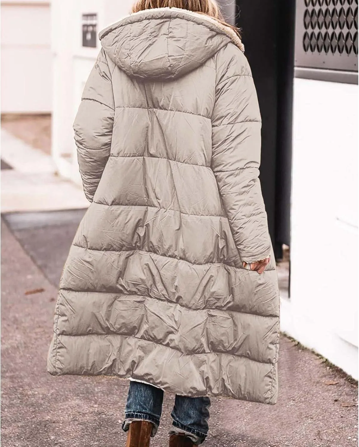Womens Parka and Long Winter Jackets Double Faced Long Sleeve Hooded Down Jacket Womens Winter Jacket Women'S Winter