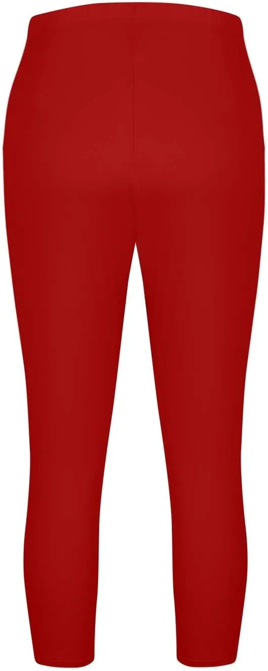 Women's Plus Size Capris Leggings High Waist Tummy Control Pants Soft Stretchy Yoga Workout Capped Pants