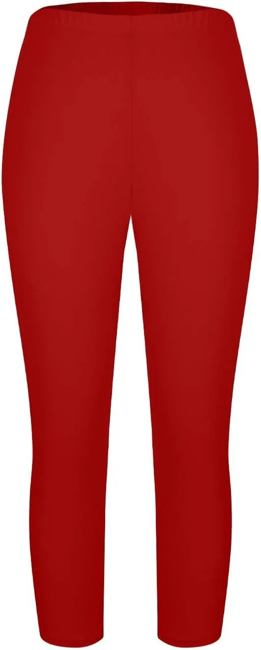 Women's Plus Size Capris Leggings High Waist Tummy Control Pants Soft Stretchy Yoga Workout Capped Pants