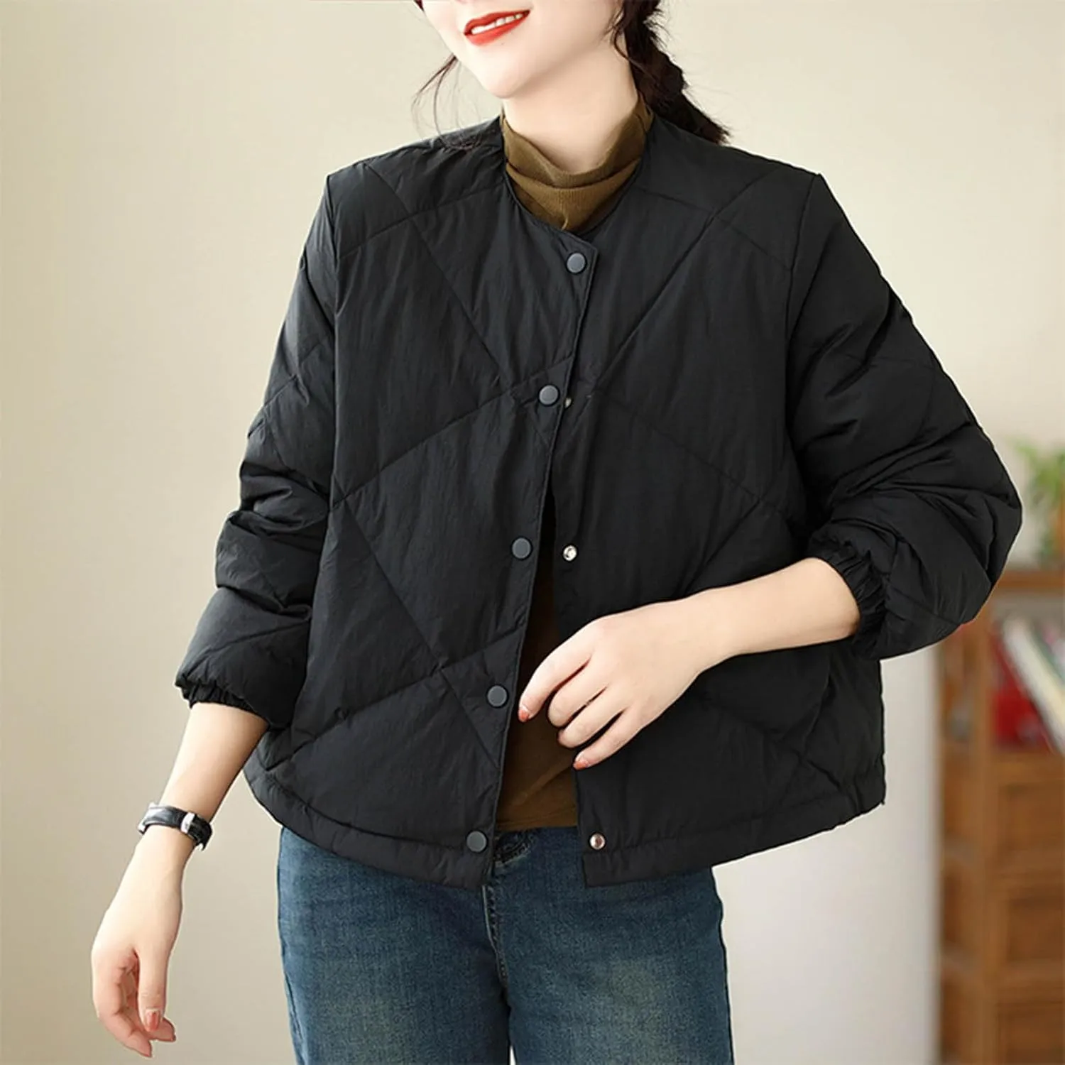 Womens Quilted Jackets for Fall Lightweight Puffer Jacket Crop Down Jacket Insulated Winter Jacket Trendy Outfits