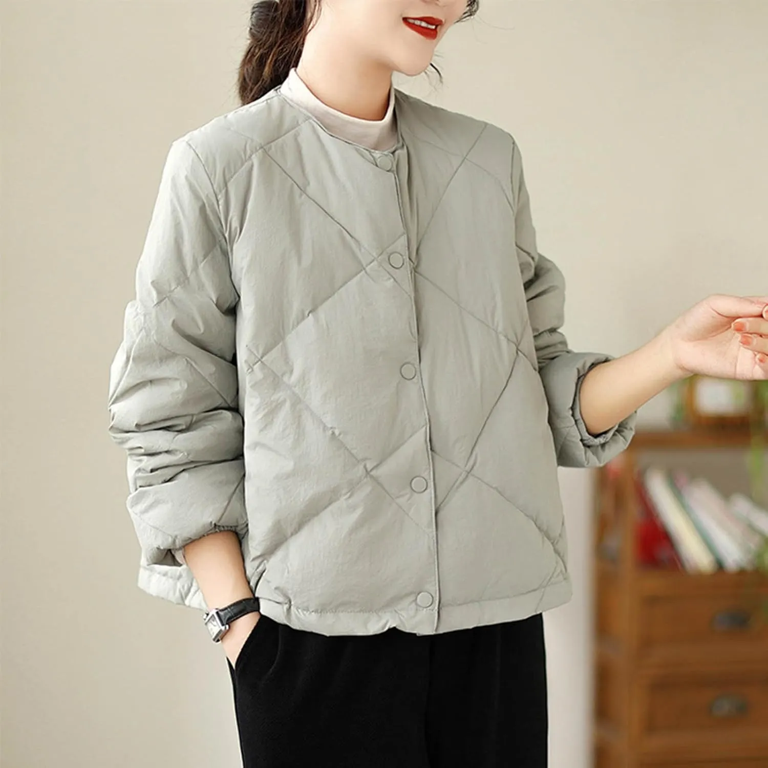 Womens Quilted Jackets for Fall Lightweight Puffer Jacket Crop Down Jacket Insulated Winter Jacket Trendy Outfits