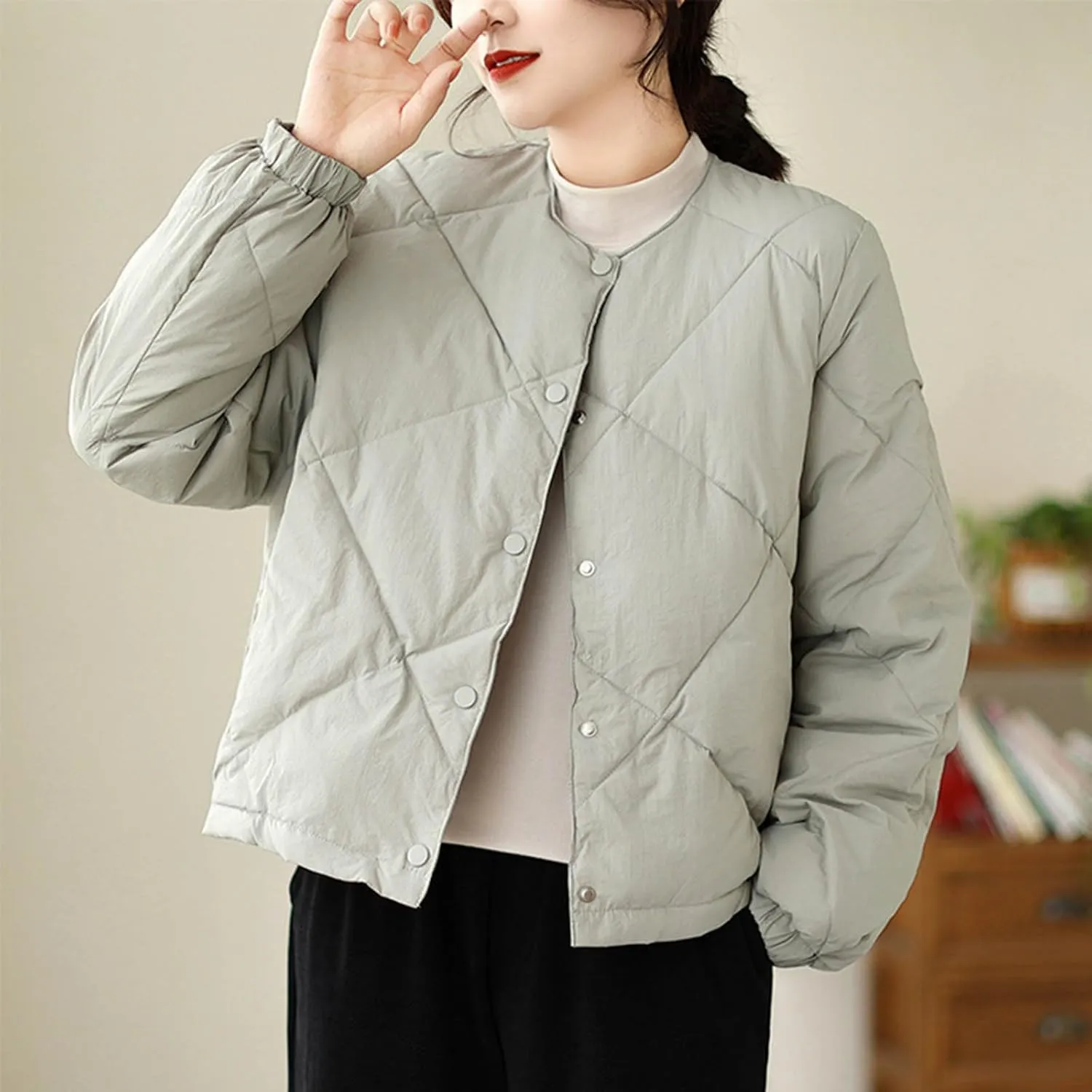 Womens Quilted Jackets for Fall Lightweight Puffer Jacket Crop Down Jacket Insulated Winter Jacket Trendy Outfits