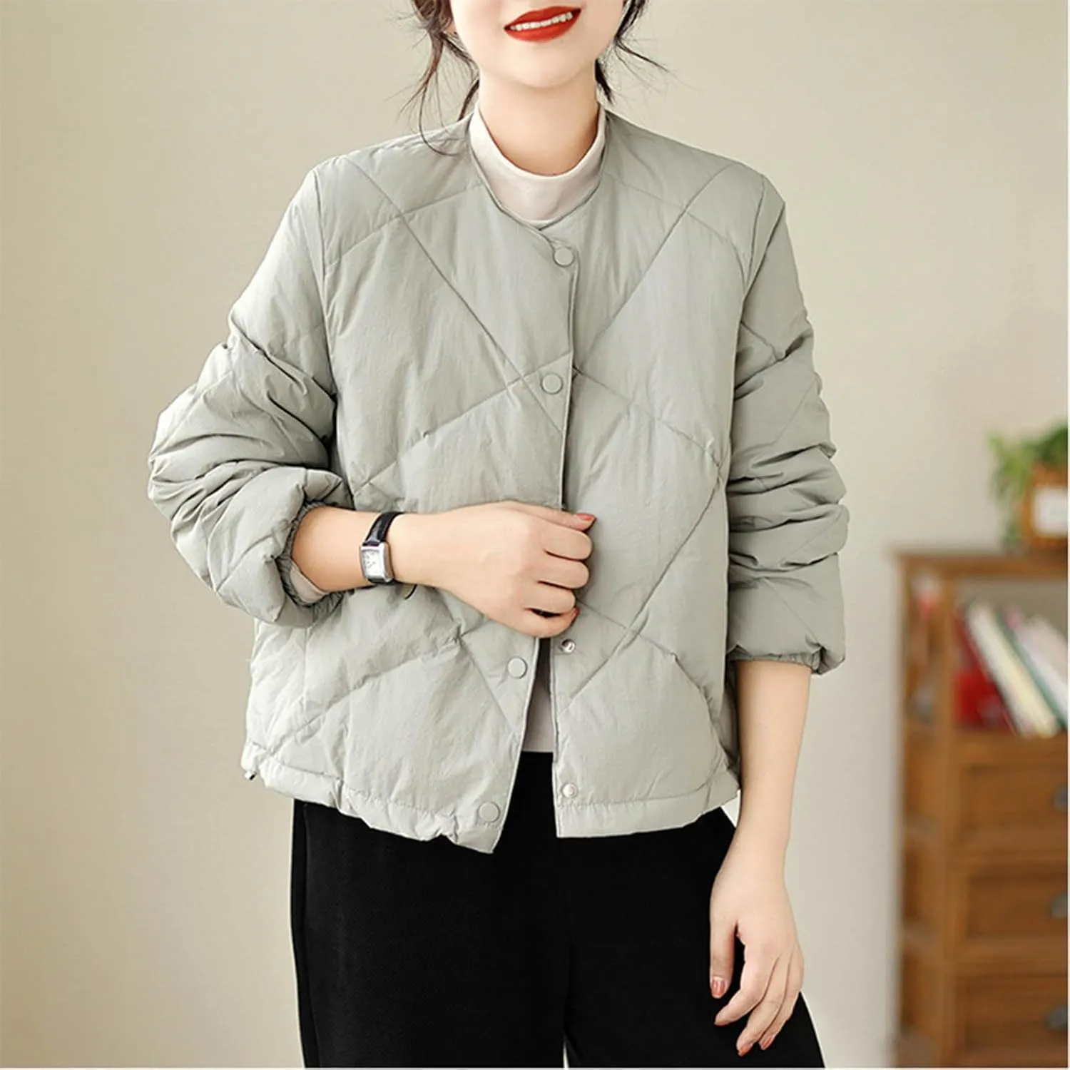 Womens Quilted Jackets for Fall Lightweight Puffer Jacket Crop Down Jacket Insulated Winter Jacket Trendy Outfits