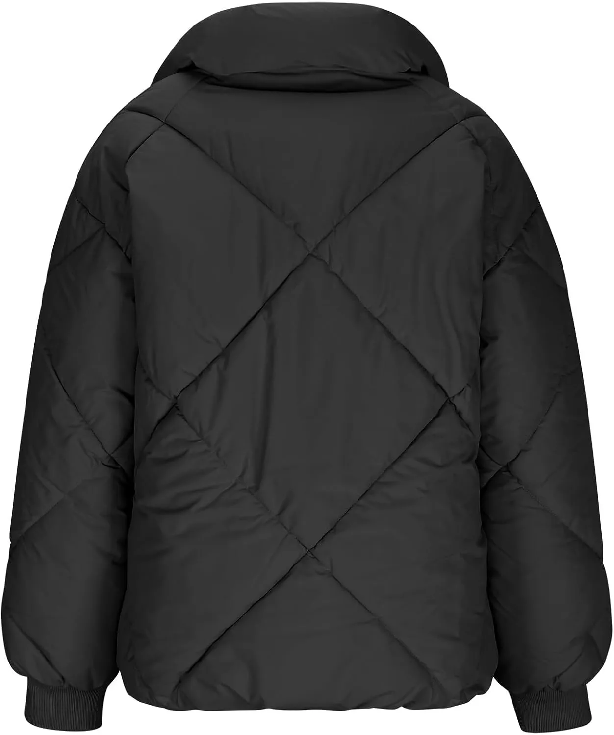 Womens Quilted Puffer Jackets Fashion Zip up Puffer Jacket Winter Warm Padded down Coat Stand Collar Windbreaker Jacket