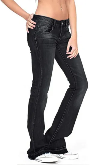 Womens Retro High Rise Trumpet Flare Jeans Ultra Stretch Denim Jeans Butt Lifting Bootcut Trousers