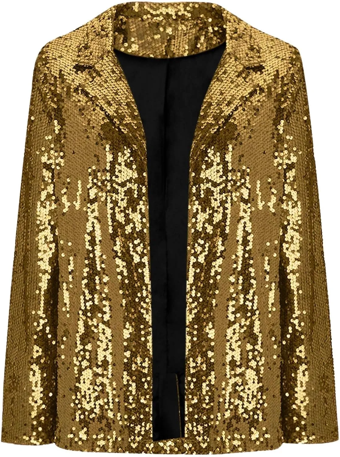 Women's Sequin Jacket Shiny Open Front Glitter Blazer Evening Party Sparkly Long Sleeve Slim Cardigan Coat