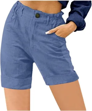 Womens Shorts for Summer 2024 High Waisted Straight Leg Lounge Shorts 5 Inch Inseam Casual Loose Lightweight Shorts