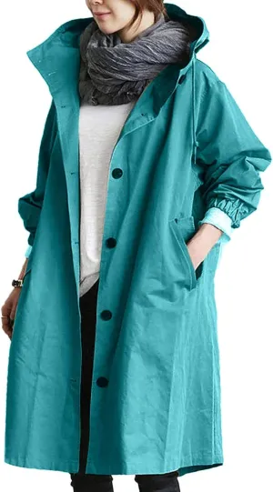 Womens Single Breasted Trench Coat Womens Elegant Windbreaker Wild Winter Women'S Coat Lapel Button Down Pedcoat