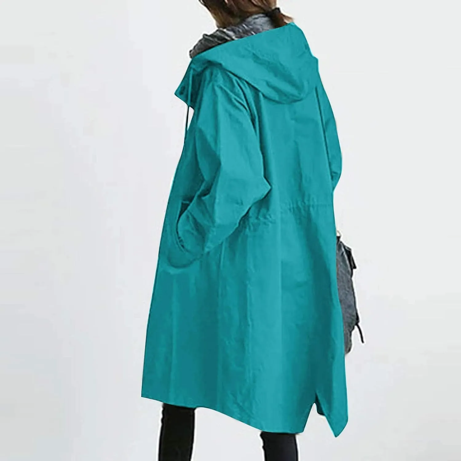 Womens Single Breasted Trench Coat Womens Elegant Windbreaker Wild Winter Women'S Coat Lapel Button Down Pedcoat