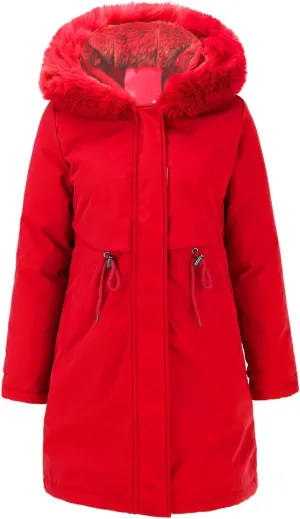 Women's Ski Jacket Winter Snow Coat Warm Winter Coat Jacket with Hood Fleece Fur Outdoor Overcoat Coats
