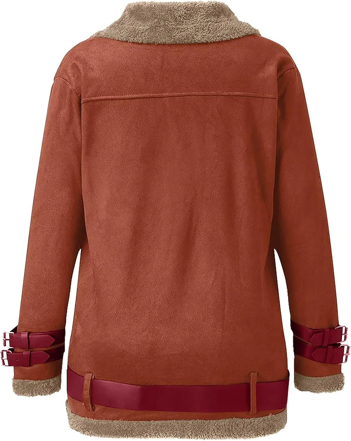 Women's Teddy Coat Casual Short Lambswool Biker Jacket Coat, S-XL