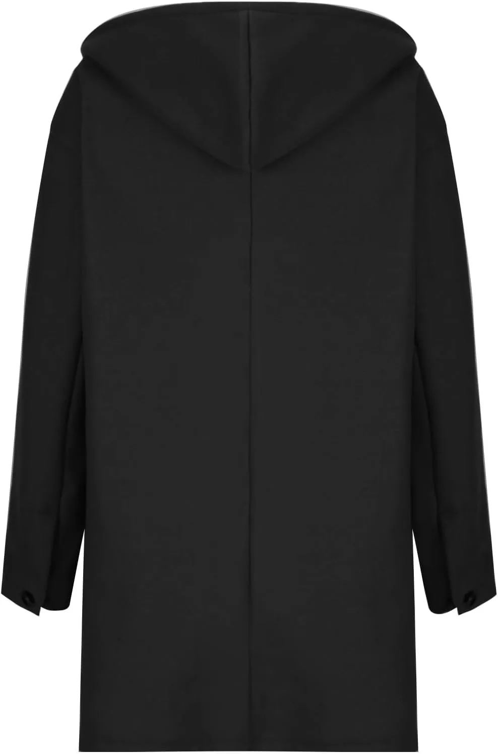 Women's Thicken Wool Blend Oversized Hoodeed Trench Coats Stand Collar Single Breasted Pea Coat Plus Size Overcoat