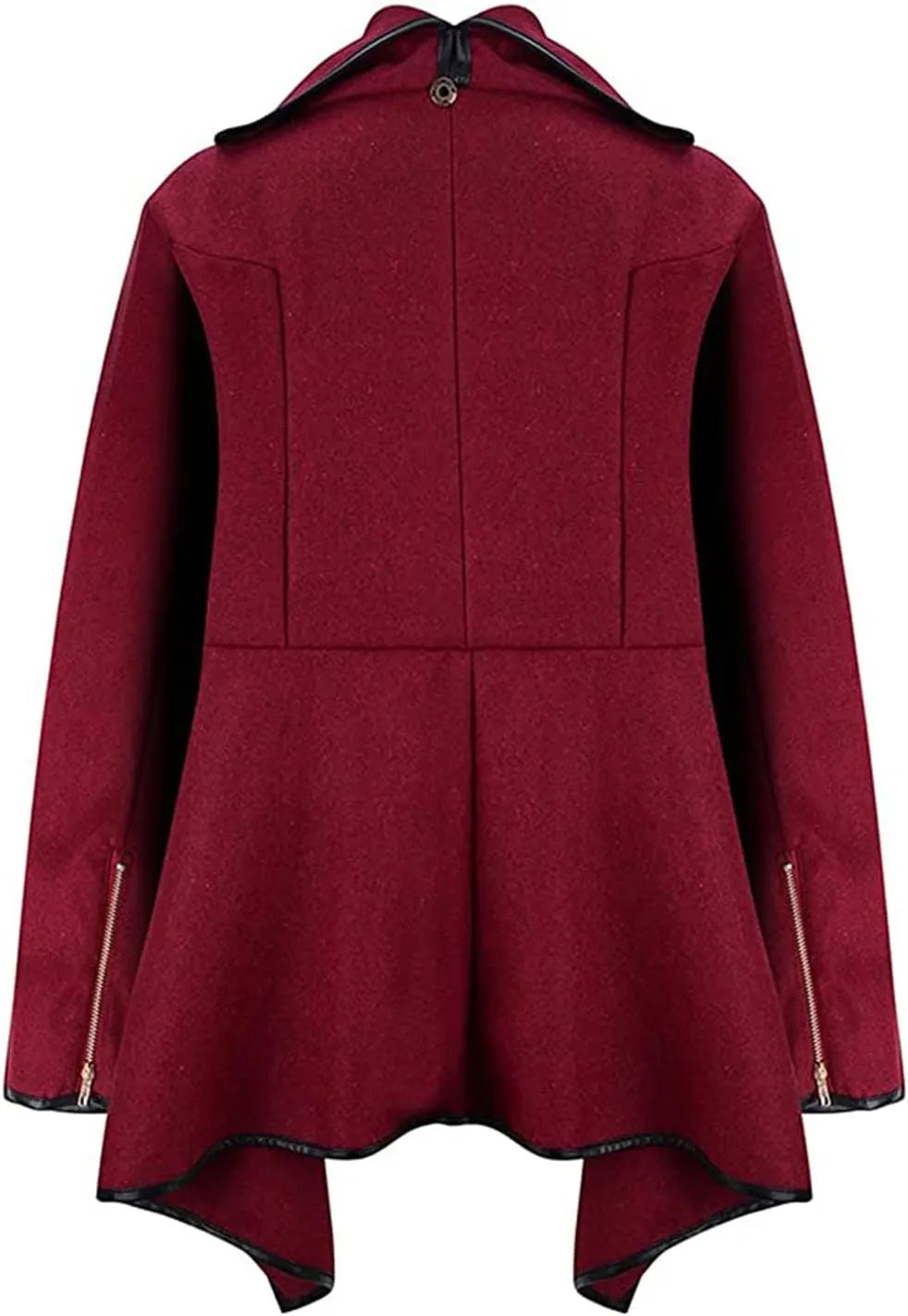 Women's Turtleneck Sweater Vintage Assassin Cardigan Wool Blend Lapel Y2K Jacket Coats Outerwear Irregular Hem