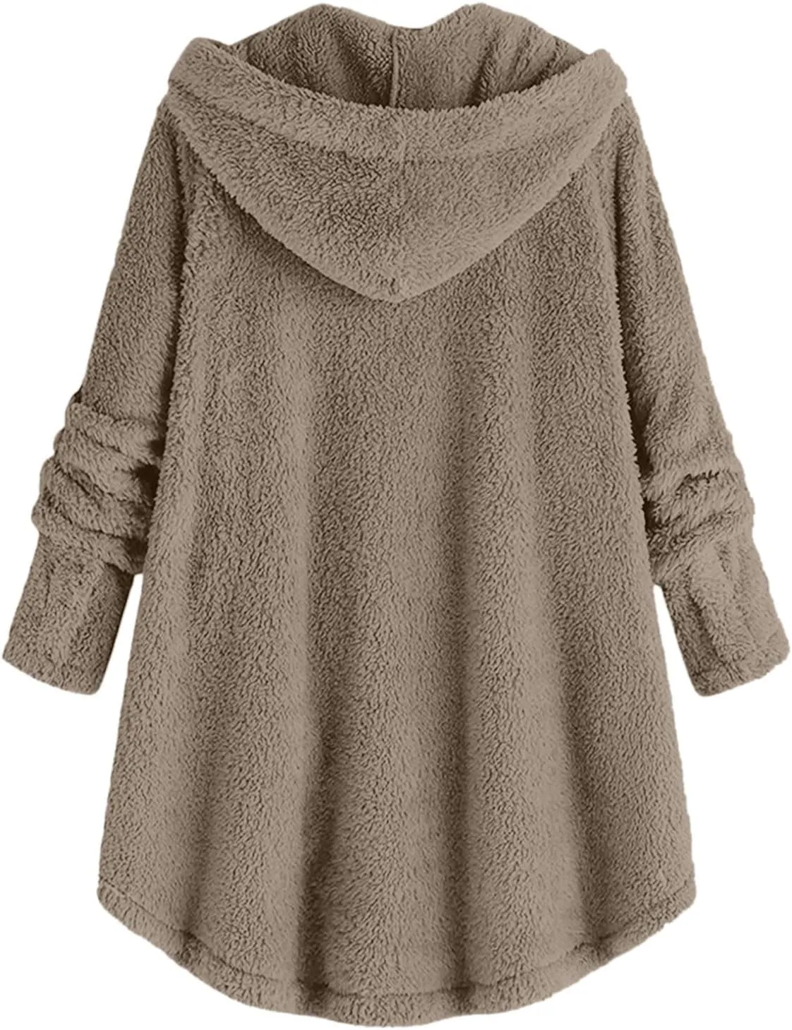 Women's Winter Coat Sherpa Lined Zip Hoodie Long Sweatshirt Warm Fleece Lining Heavyweight Hooded Jacket 2024 Trendy