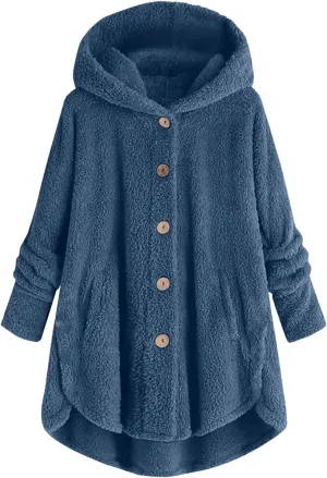 Women's Winter Coat Sherpa Lined Zip Hoodie Long Sweatshirt Warm Fleece Lining Heavyweight Hooded Jacket 2024 Trendy