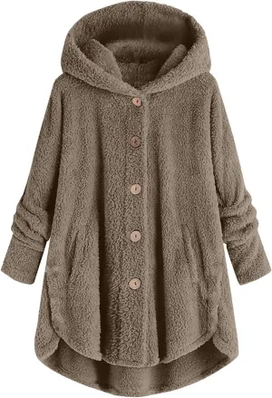 Women's Winter Coat Sherpa Lined Zip Hoodie Long Sweatshirt Warm Fleece Lining Heavyweight Hooded Jacket 2024 Trendy