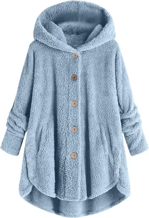 Women's Winter Coat Sherpa Lined Zip Hoodie Long Sweatshirt Warm Fleece Lining Heavyweight Hooded Jacket 2024 Trendy