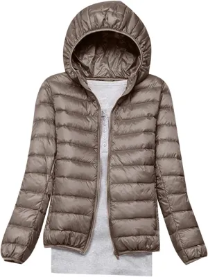 Womens Winter Coats Hooded Lightweight Packable Puffer Jackets Casual Warm Down Coats Parka Quilted Jackets Outerwear