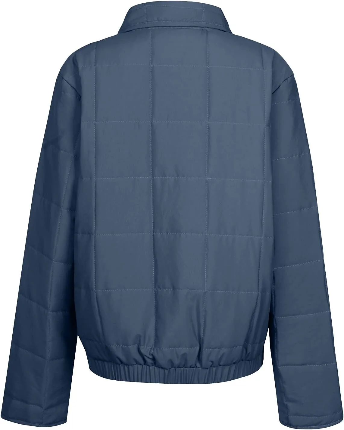 Womens Winter Jacket Stand-Collar Cotton Jacket Loose Pocket Cotton Jacket Warm Winter with 4 Pockets Long Coat