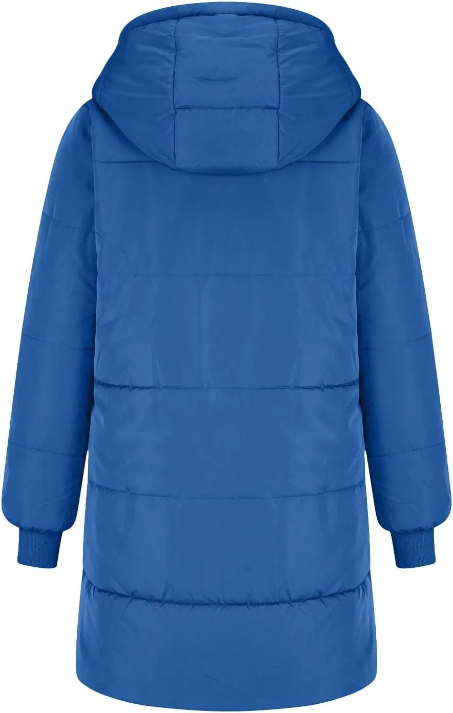 Womens Winter Warm Coats Sherpa Fleece Lined Puffer Jackets Thickened Long Hooded Down Outerwear Fashions 2024