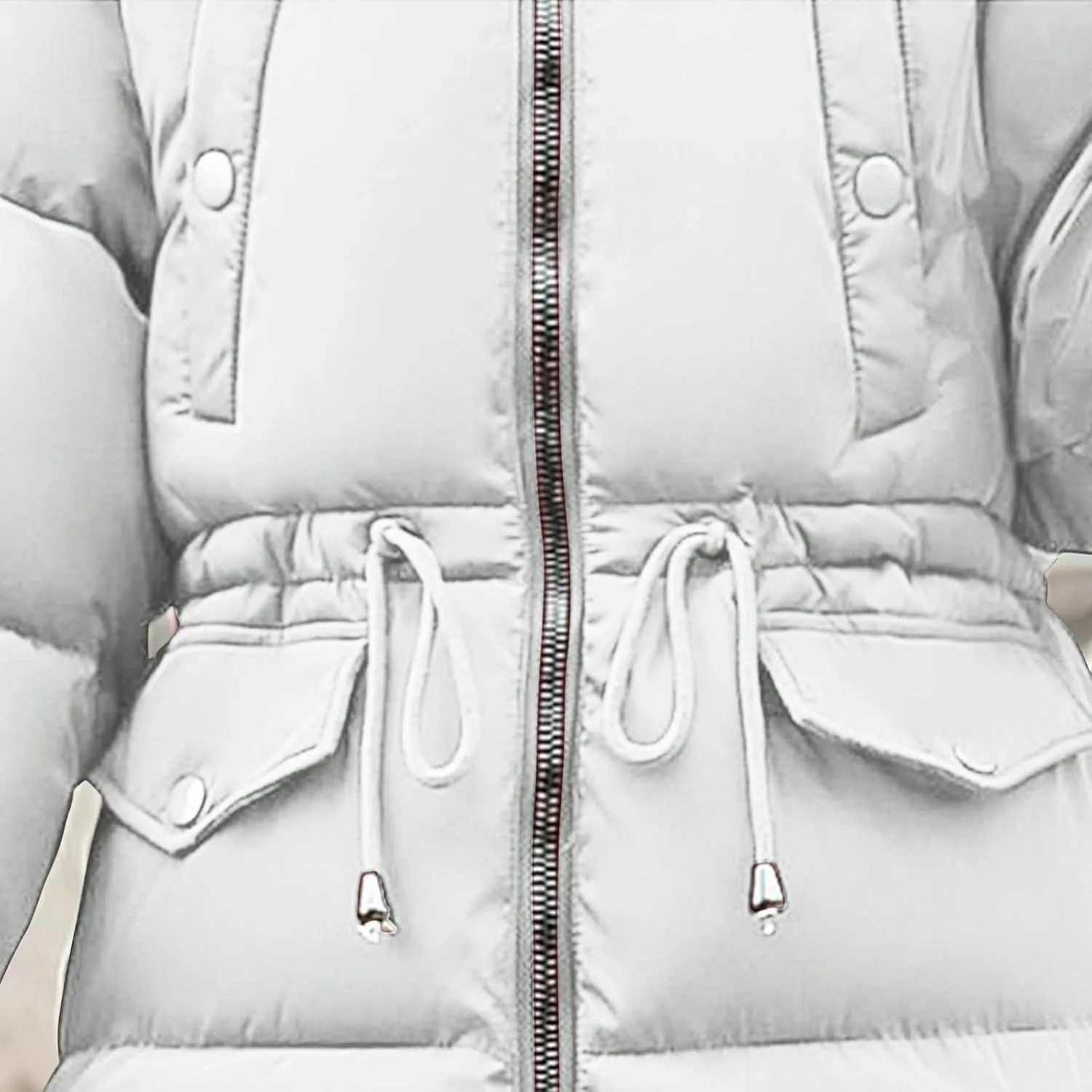 Women's Winter Warm Winter Mid Lenght Down Puffer Coats Ladies Lightweight Jackets with Hood Plus Size Slim Trench