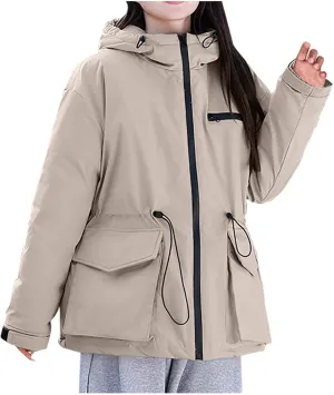 Women's Winter Windproof Coats Teen Girls Thicken Puffer Down Jackets Heavyweight Quilted Jackets Outerwear With Hood