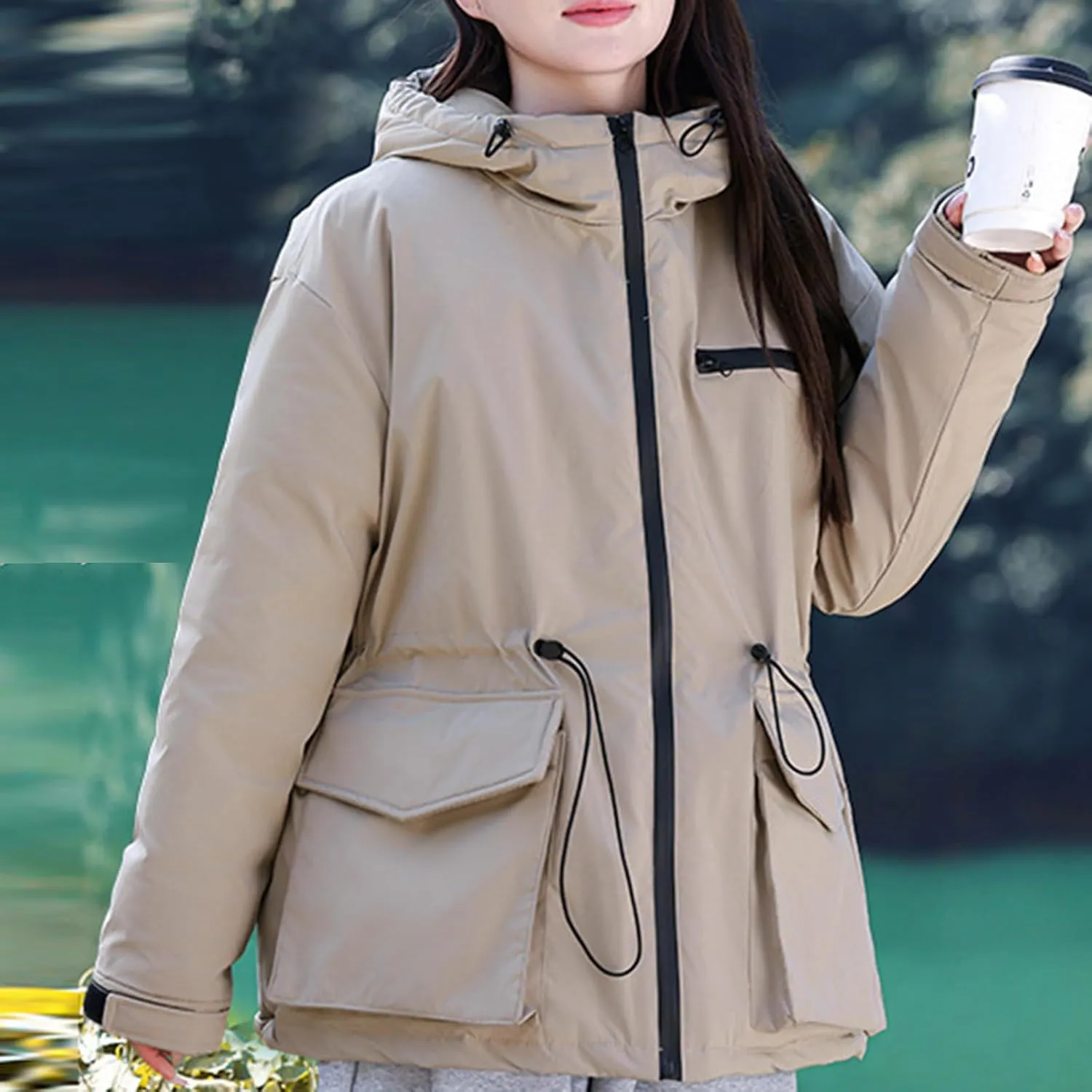 Women's Winter Windproof Coats Teen Girls Thicken Puffer Down Jackets Heavyweight Quilted Jackets Outerwear With Hood