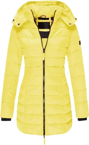 Women's Winter Windproof Warm Down Coats Waterproof Thicken Hooded Fashions Lightweight Puffer Jacket Winter Coat Yellow